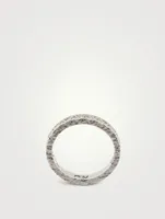 18K Textured Gold Thin Manawa Ring With Champagne Diamonds