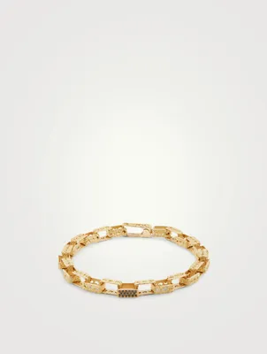 Warrior 18K Gold Sharp Bracelet With Black Diamonds