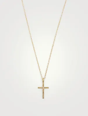 The Cross 18K Gold Pendant Necklace With Champagne Diamond Centre