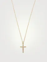 The Cross 18K Gold Pendant Necklace With Champagne Diamond Centre