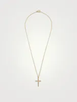 The Cross 18K Gold Pendant Necklace With Champagne Diamond Centre