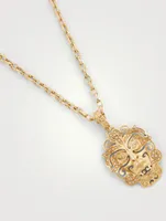 Askari Mask 18K Gold Pendant Necklace With Champagne Diamonds