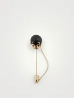 Konga Flame Lapel Pin With Onyx And Diamonds