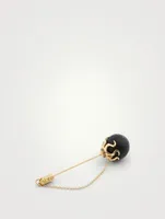 Konga Flame Lapel Pin With Onyx And Diamonds