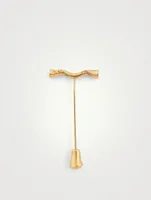 Koiwi 18K Gold Flowing Lapel Pin With Champagne Diamonds