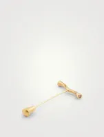 Koiwi 18K Gold Flowing Lapel Pin With Champagne Diamonds