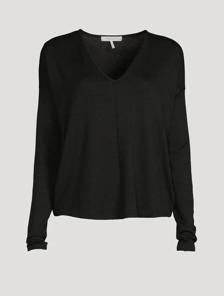 V-Neck Long-Sleeve T-Shirt