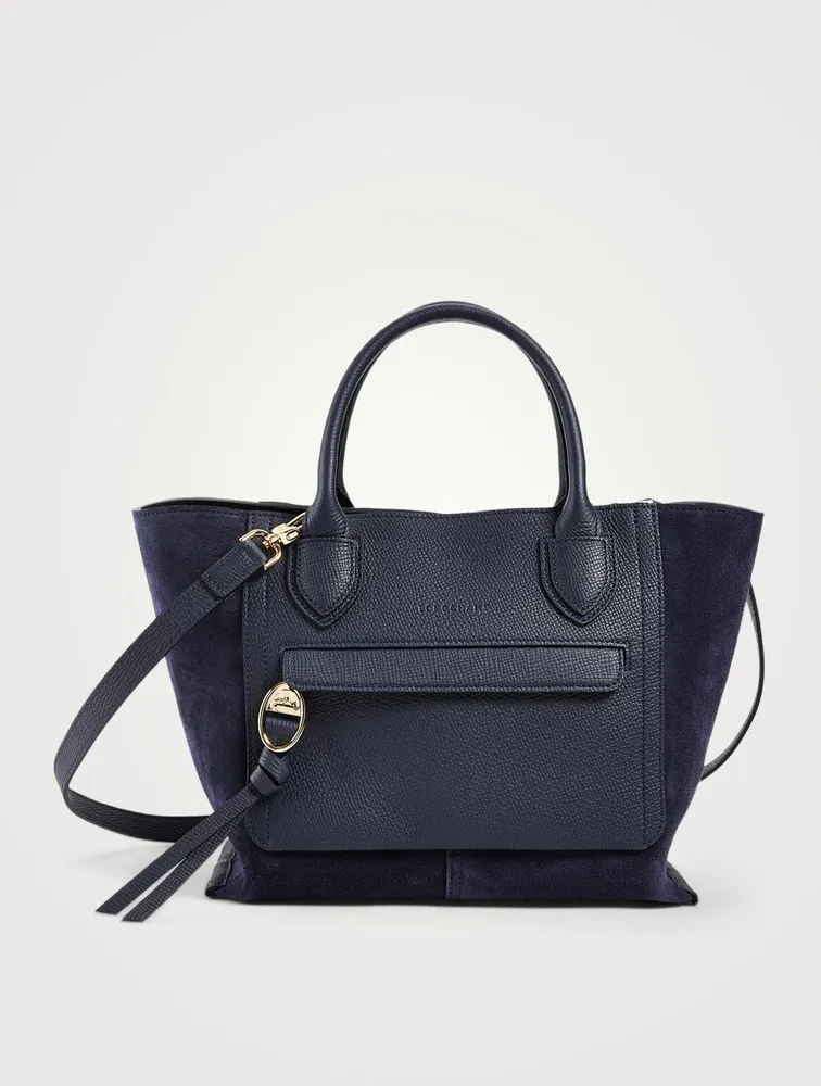 Medium Mailbox Suede And Leather Top Handle Bag
