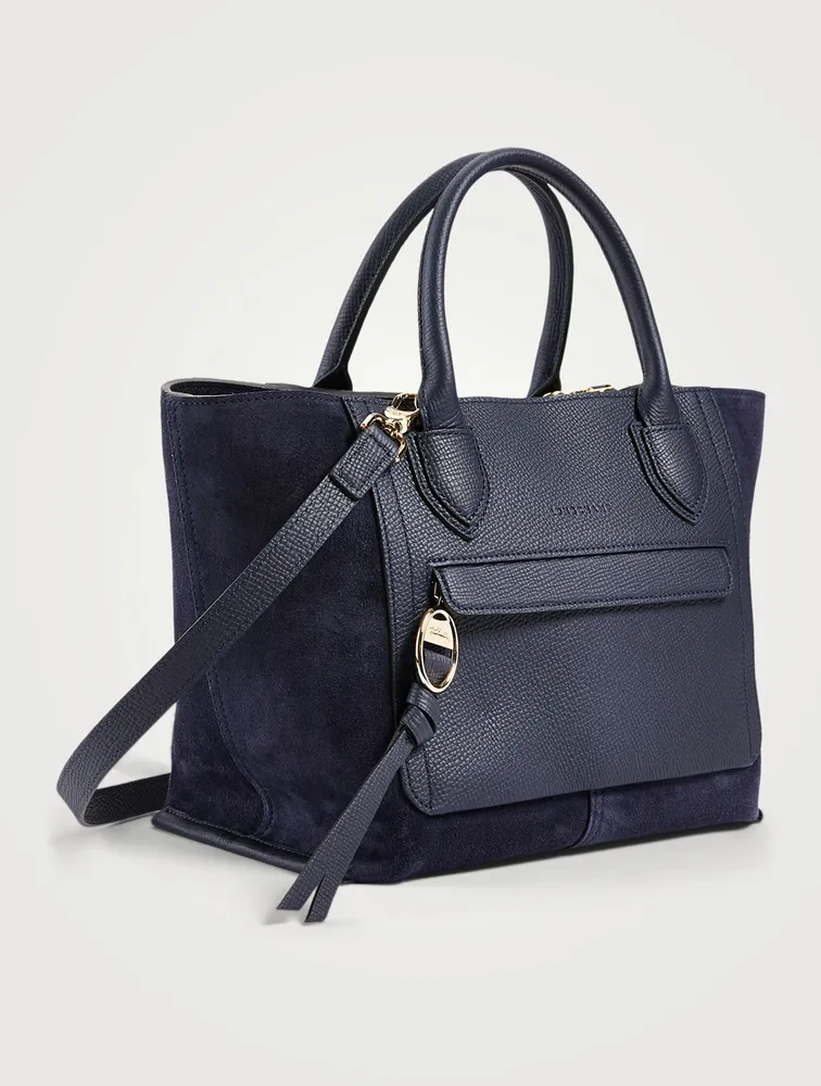 Medium Mailbox Suede And Leather Top Handle Bag