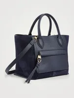 Medium Mailbox Suede And Leather Top Handle Bag