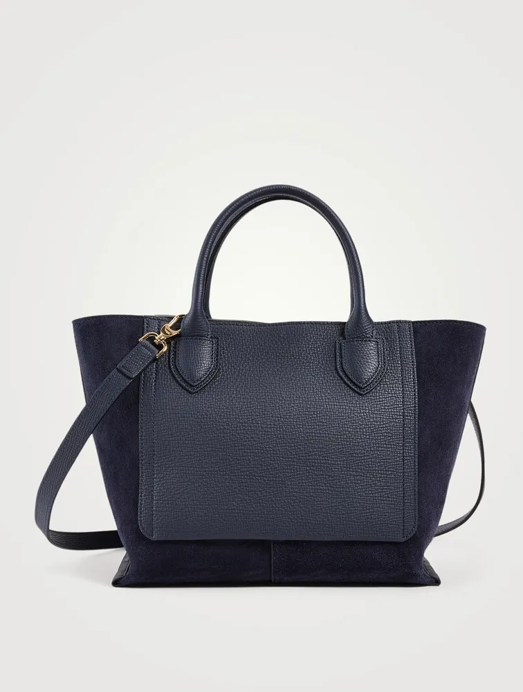 Medium Mailbox Suede And Leather Top Handle Bag