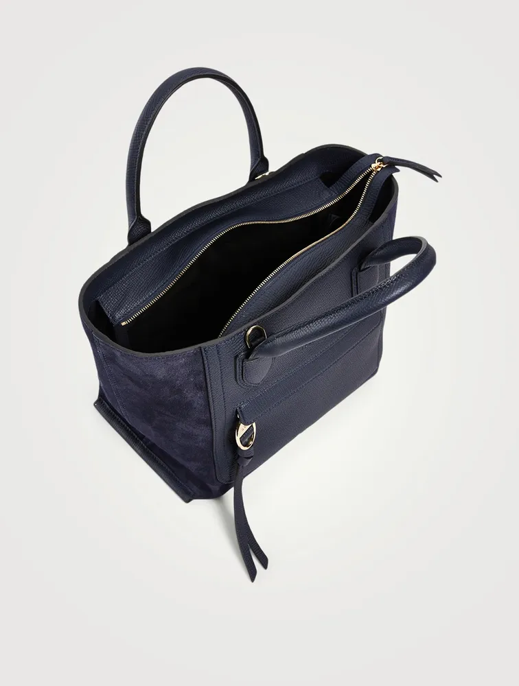 Medium Mailbox Suede And Leather Top Handle Bag