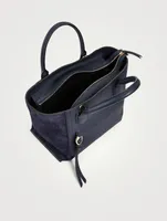 Medium Mailbox Suede And Leather Top Handle Bag