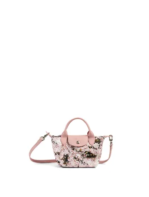 XS Le Pliage Canvas Top Handle Bag In Floral Print