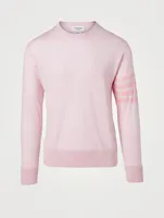 Merino Crewneck Sweater With Four-Bar Stripe