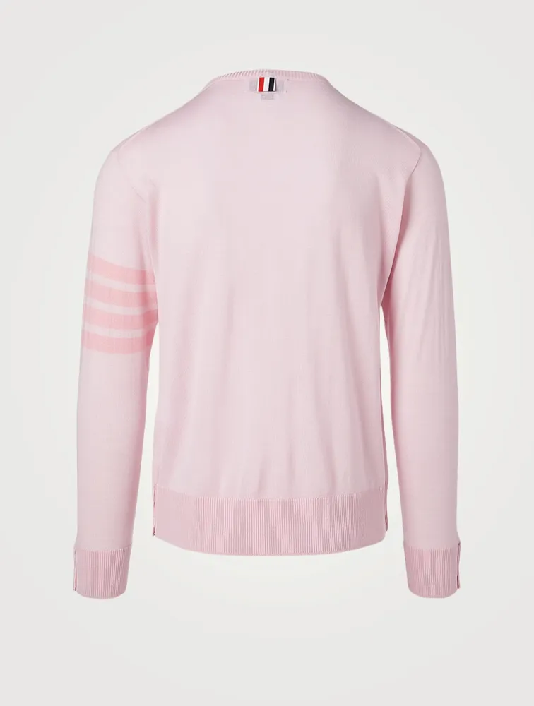 Merino Crewneck Sweater With Four-Bar Stripe