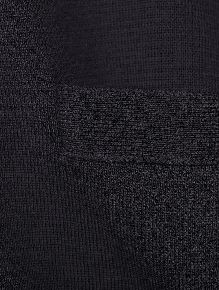 Cotton Milano Stitch Cardigan With Stripe Armband