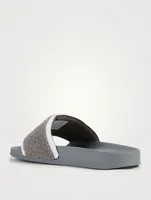 Terry Cotton And Rubber Slide Sandals