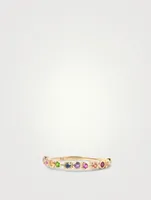 Cléo Gold Geometric Stackable Ring With Multicolour Stones