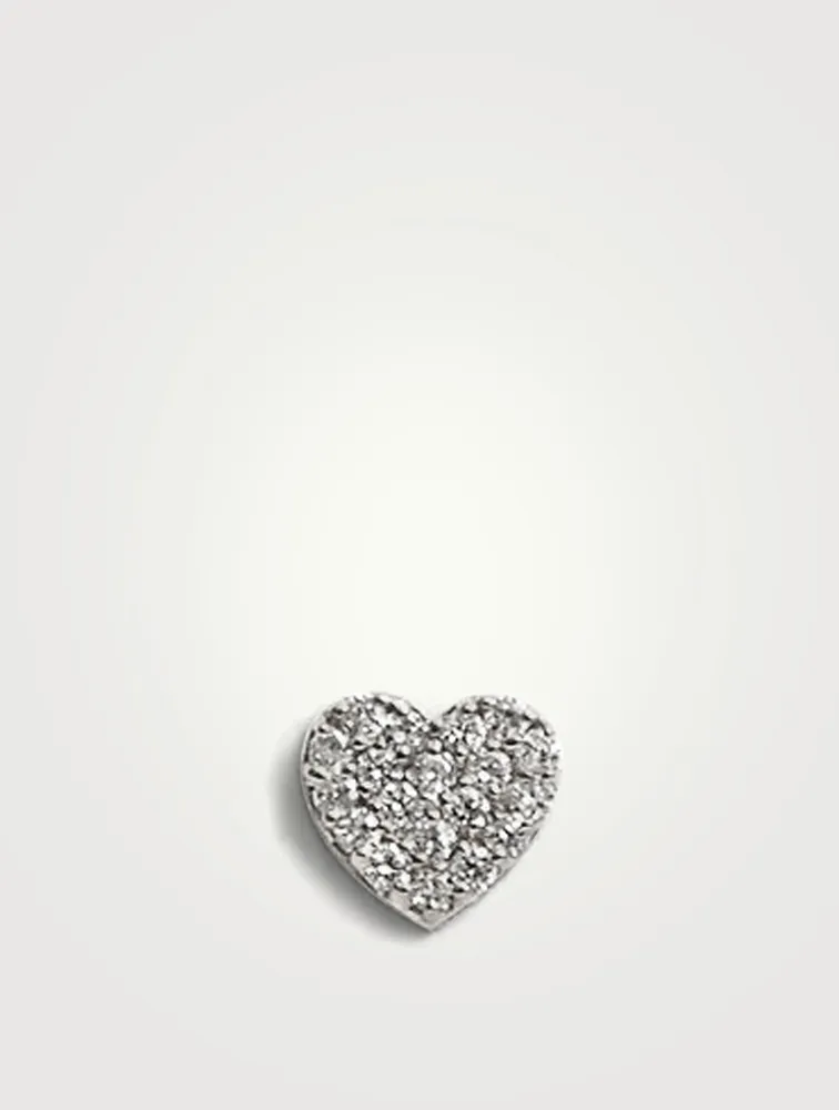 Love Letter Silver Heart Stud Earring With White Sapphire