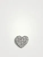 Love Letter Silver Heart Stud Earring With White Sapphire