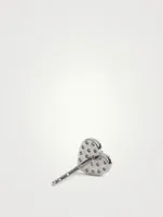 Love Letter Silver Heart Stud Earring With White Sapphire