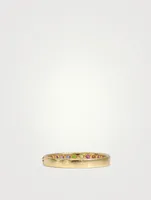 Cléo Gold Geometric Half Eternity Ring With Multicolour Stones