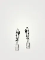 Cléo Silver Baguette Ball Drop Earrings With White Topaz