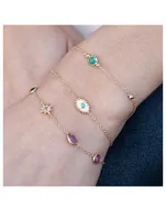 Bonheur Gold Birthstone Bracelet With Emerald