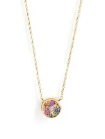Round Cléo Gold Necklace With Multicolour Stones