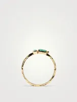 Cléo Gold Stackable Ring With Emerald And Turquoise