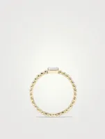 Dew Drop Baguette Stackable Ring With White Topaz