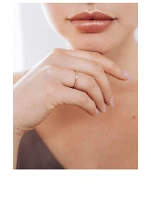 Dew Drop Baguette Stackable Ring With White Topaz