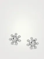 Dew Drop Étoile Silver Stud Earrings With White Topaz And White Sapphire