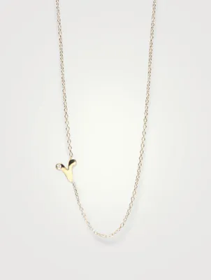 Love Letter Gold Aries Zodiac Necklace With Diamond