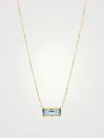 Classique Gold Melia Carré Necklace With Blue Topaz