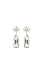 Aztec Silver Starburst Earrings With White Topaz And Sapphire