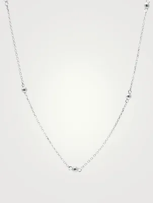 Dew Drop Silver Station Necklace