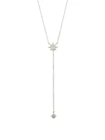 Aztec North Star Silver Y-Necklace With Diamonds