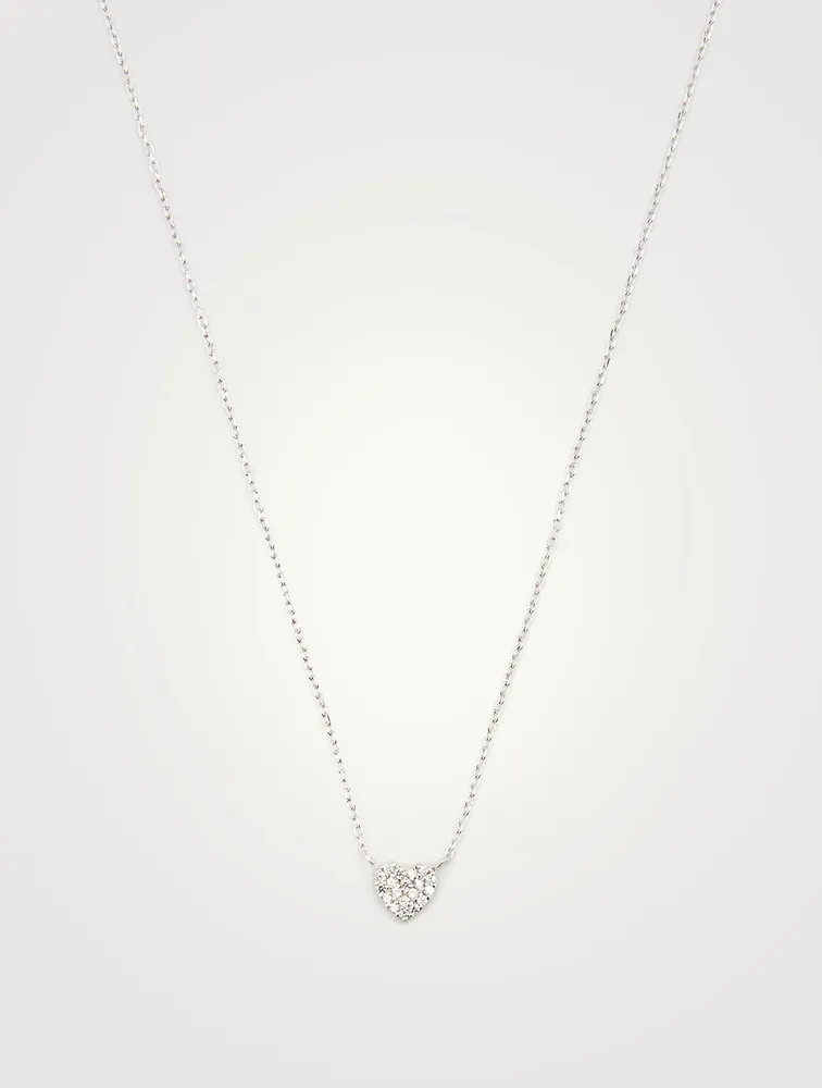 Love Letter Silver Heart Necklace With White Sapphire
