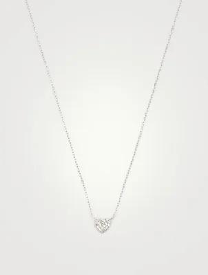 Love Letter Silver Heart Necklace With White Sapphire