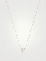 Love Letter Silver Heart Necklace With White Sapphire