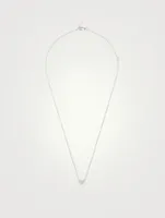 Love Letter Silver Heart Necklace With White Sapphire