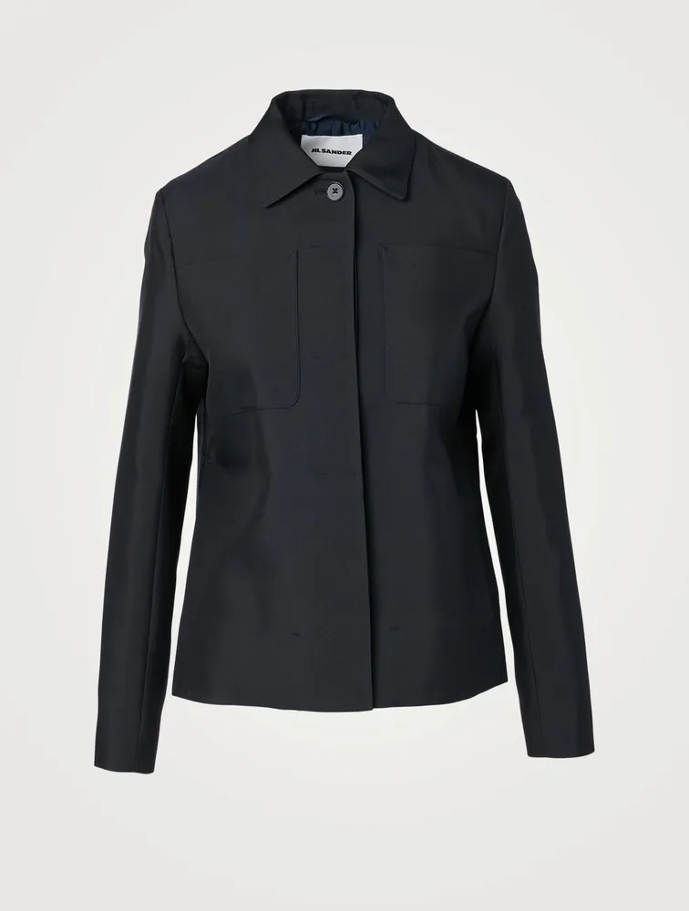 Silk-Blend Shirt Jacket