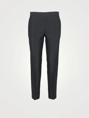 Silk-Blend Tapered Pants