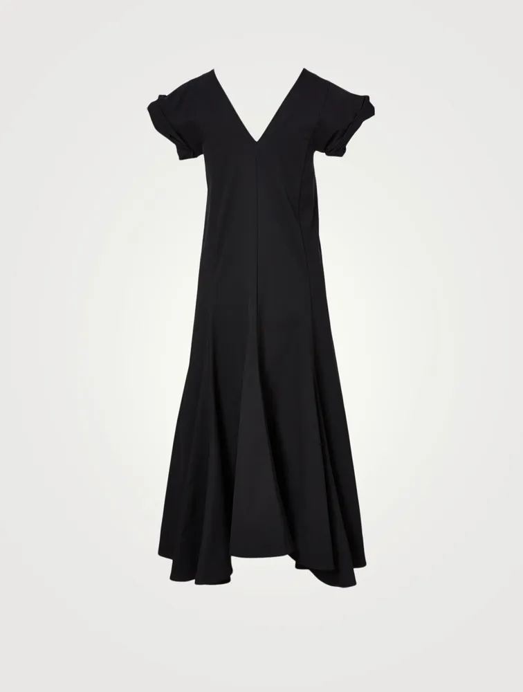 Jersey V-Neck Midi Dress