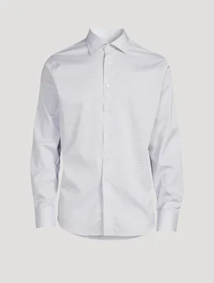 Impeccabile Cotton Shirt Micro Grid Print