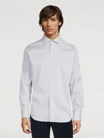 Impeccabile Cotton Shirt Micro Grid Print