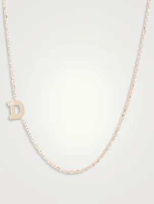 Love Letter 14K Gold Initial Necklace With Diamond