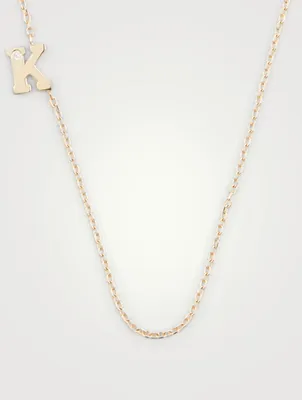 Love Letter Gold K Initial Necklace With Diamond